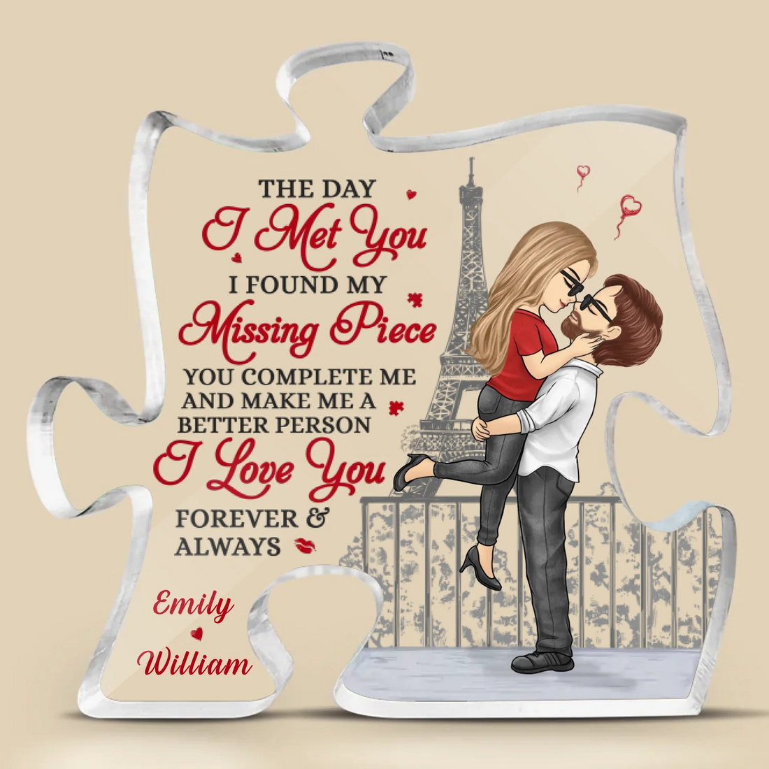Personalized Love Is The Greatest Adventure acrylic plaque, alternate view 2