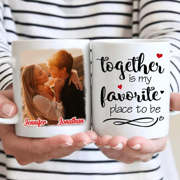 Couple Custom Photo Mug - Personalized Gift For Boyfriend/Girlfriend, Her/Him, Husband/Wife on Birthday, Anniversary, Valentine's Day