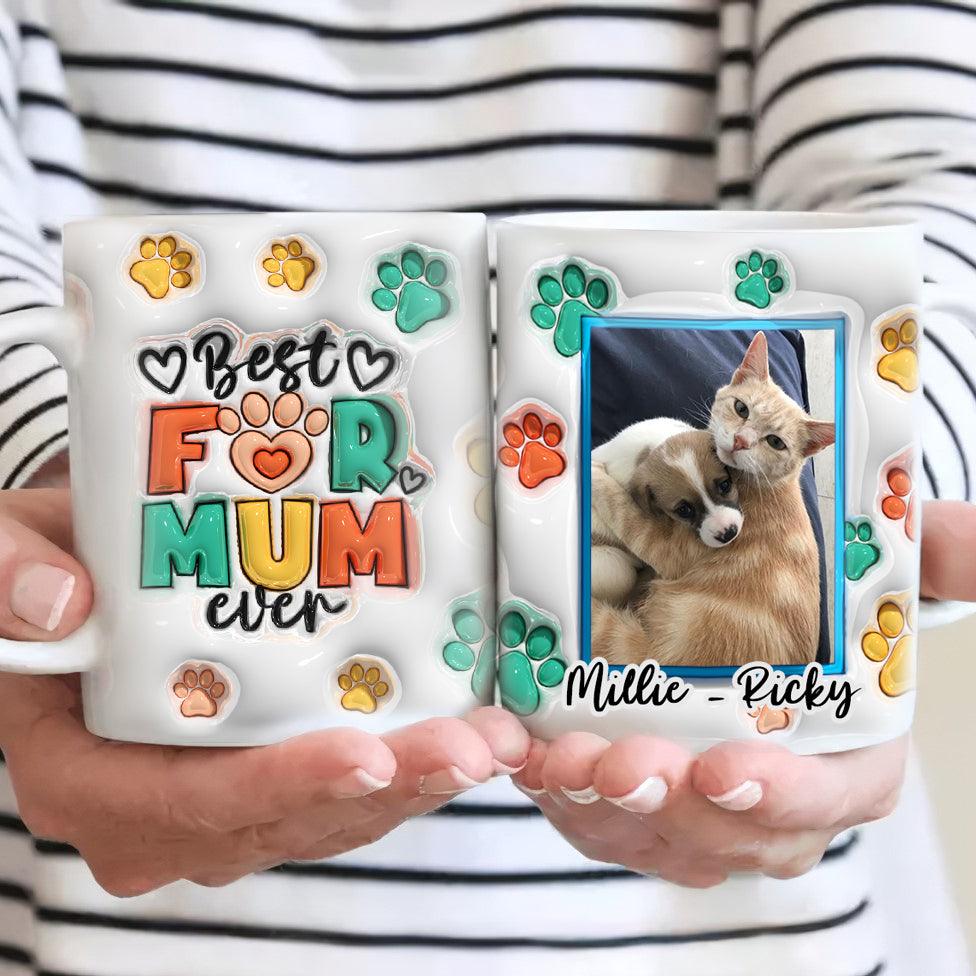 Custom Photo Love Me Love My Dog - Dog & Cat Personalized Custom 3D Inflated Effect Printed Mug - Personalized Gift for Dog/Cat Lovers, Pet Lovers, Dog Mom, Cat Mom, Dog Dad, Cat Dad