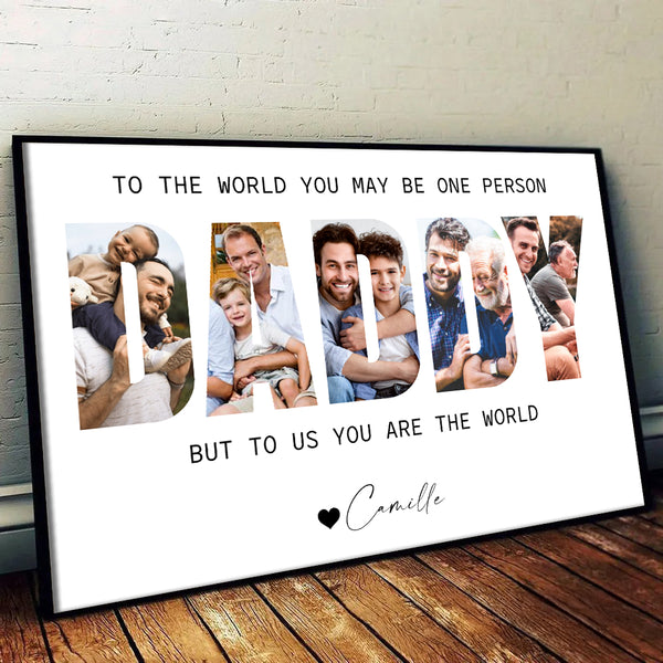 Custom Photo Daddy Photo Collage - Personalized Poster/Canvas Prints - Father's Day Gift For Dad, Daddy