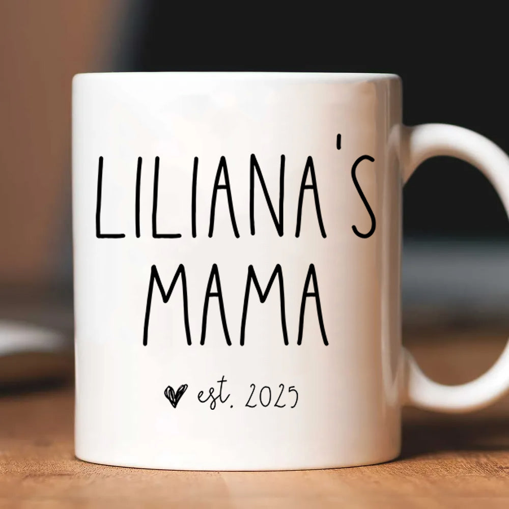 Mom, Mama EST - Personalized Custom Mug - First Mother's Day Gifts, First Time Mom Gifts, New Parent Gifts 2