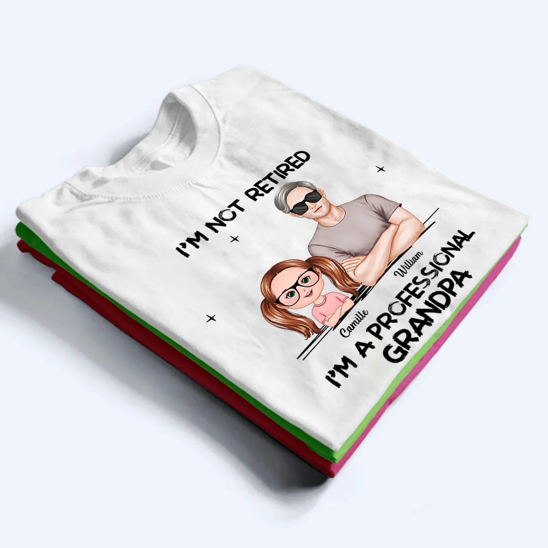 Personalized I'm Not Retired I'm A Professional Grandpa t-shirt, alternate view 2