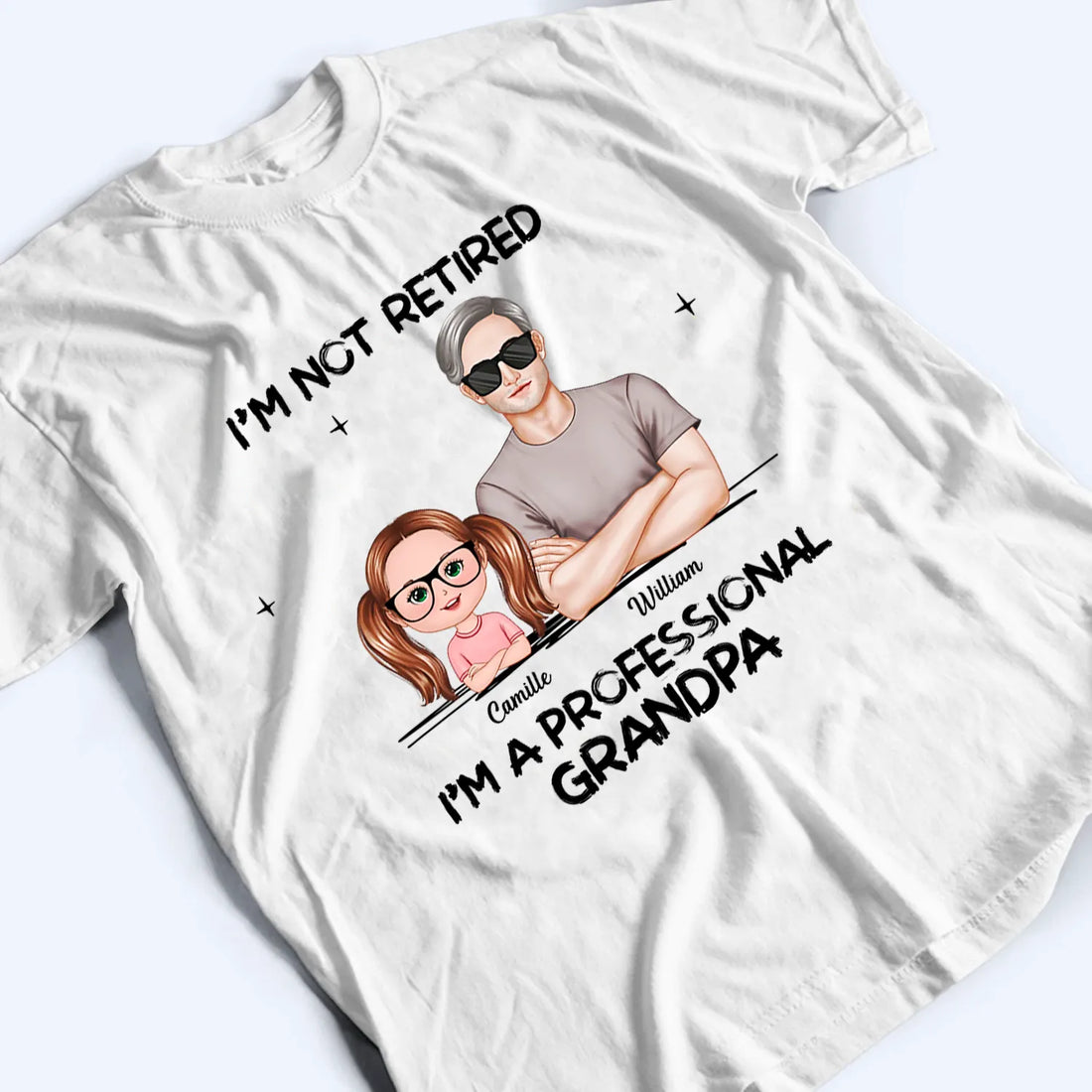 Personalized I'm Not Retired I'm A Professional Grandpa t-shirt, alternate view 3