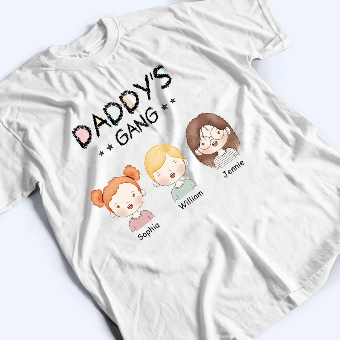 Personalized Daddy Gang With Grandkids t-shirt, alternate view 3