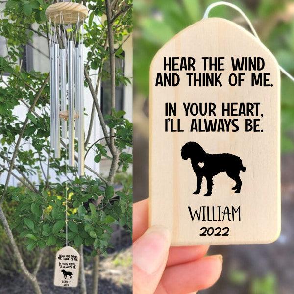 In Your Heart I'll Always Be Dog Memorial personalized wind chime, alternate view 2