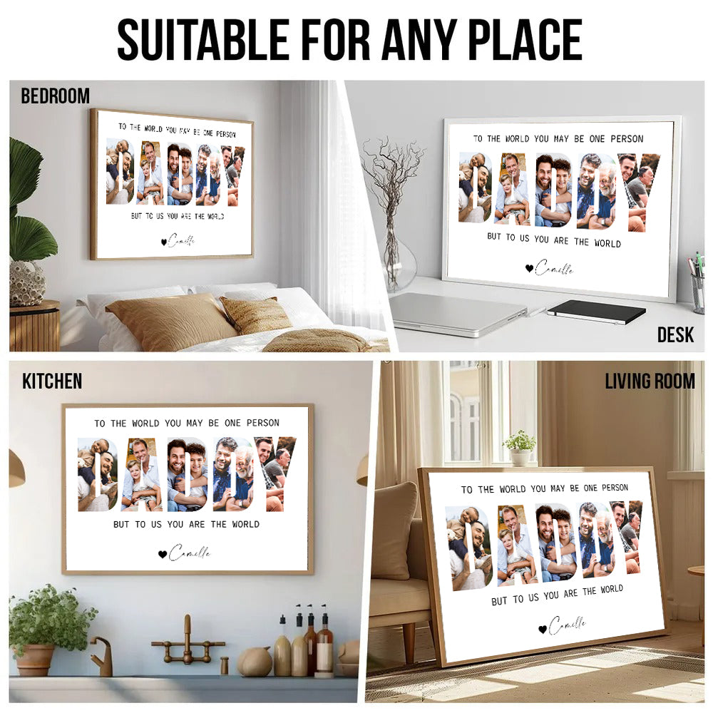 Custom Photo Daddy Photo Collage - Personalized Poster/Canvas - Father's Day Gift For Dad, Daddy