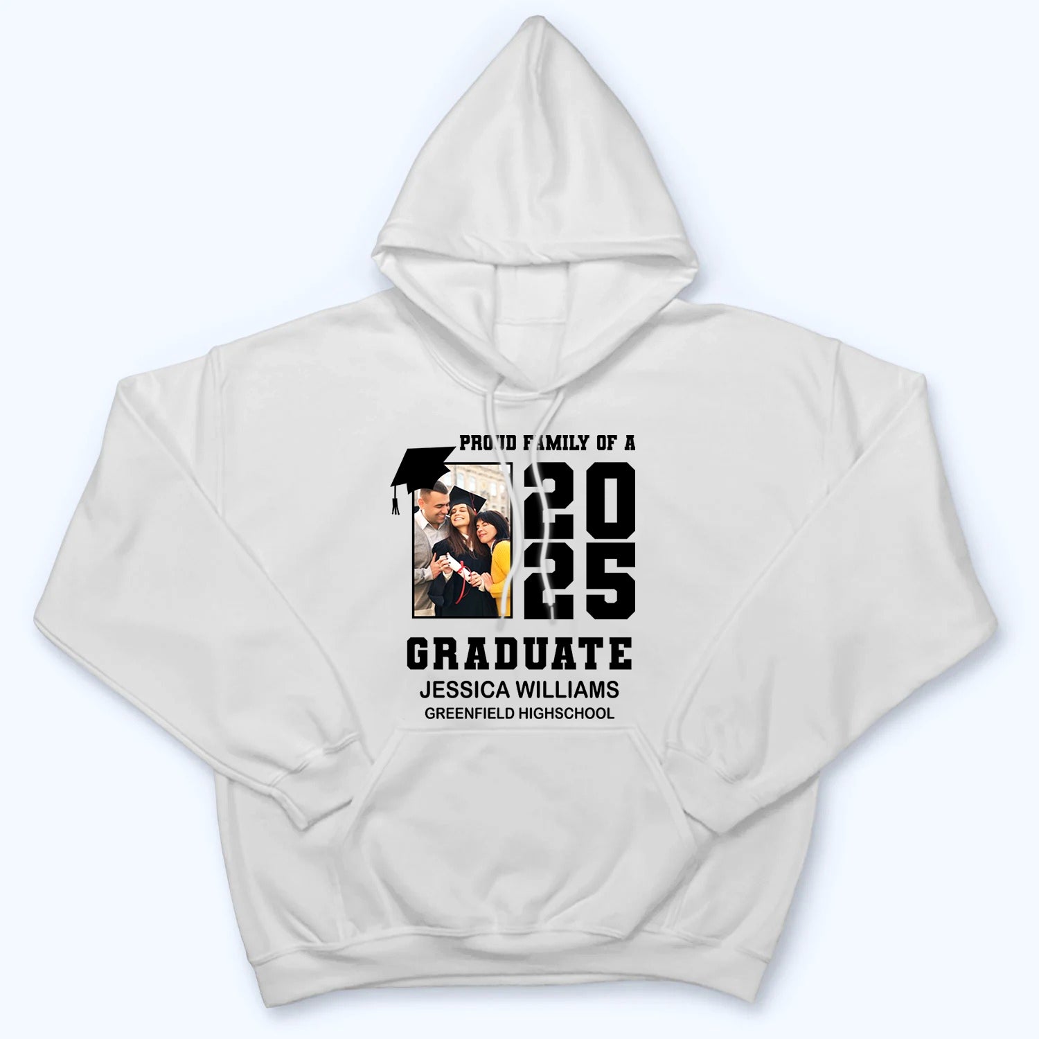 Custom Photo Proud Family Graduation - Personalized Custom T Shirt - Gift for Grandma, Grandpa, Mom, Dad, Brother, Sister, Aunt, Uncle