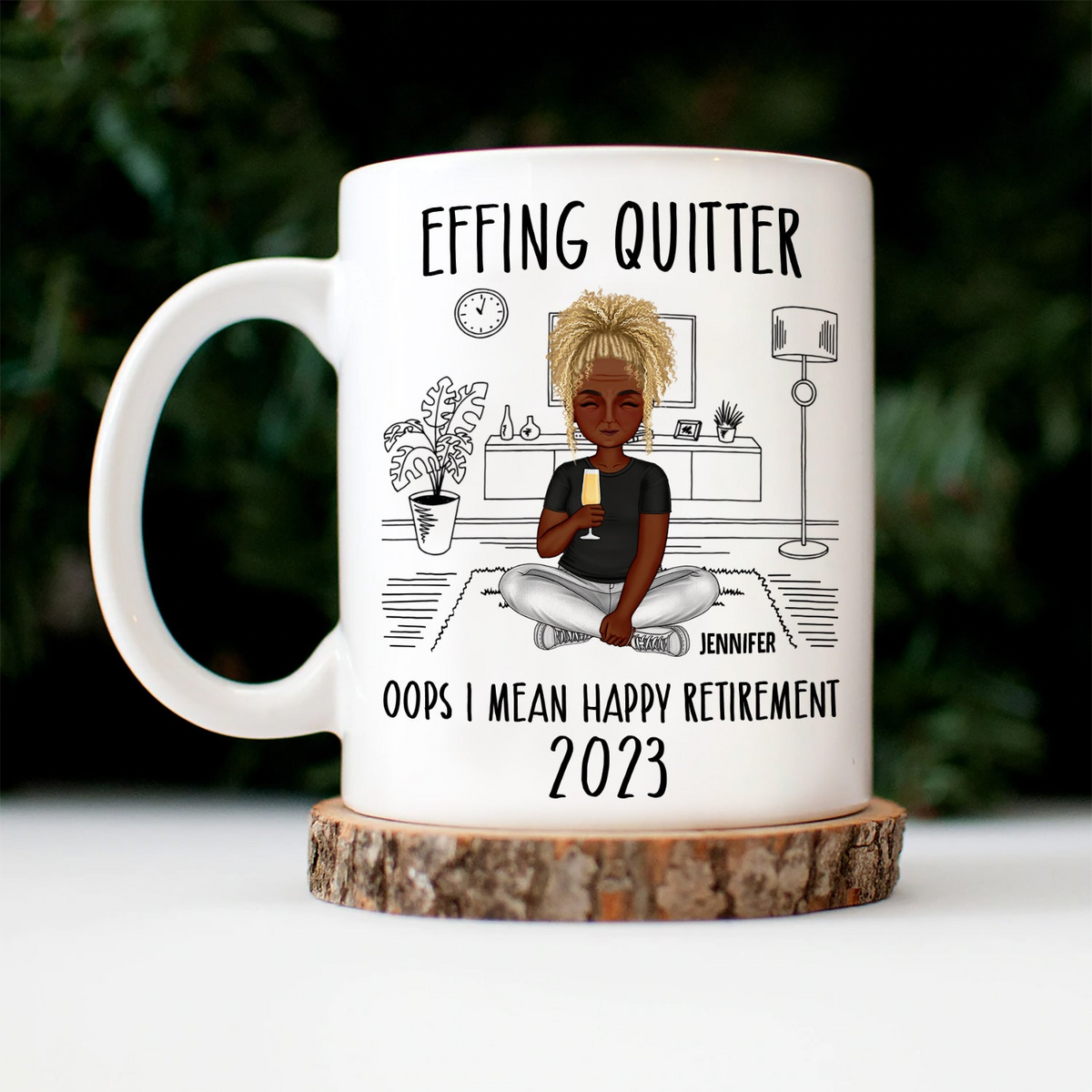 Retirement Quitter Happy Retirement - Personalized Custom Mug - Retirement Gift For Colleagues, Mom, Dad, Grandparent