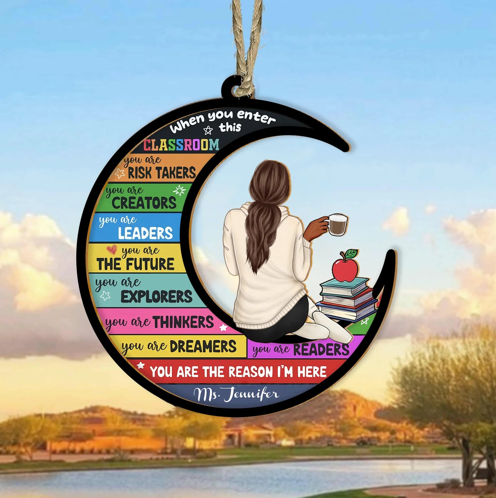 Personalized Teacher Appreciation Suncatcher Ornament, Custom Principal Gift, Teacher Thank You Gift, Back To School Gift, Gift For Teacher