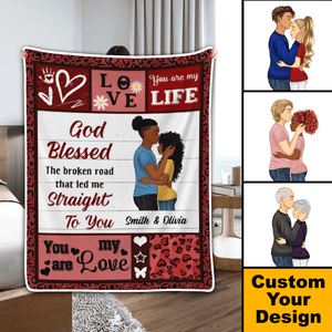 God Blessed - Personalized Custom Blanket - Family, Couple Valentine's Day Gift For Her/Him, Husband, Wife, Boyfriend, Girlfriend, Daughter, Son, Best Friends - Suzitee Store