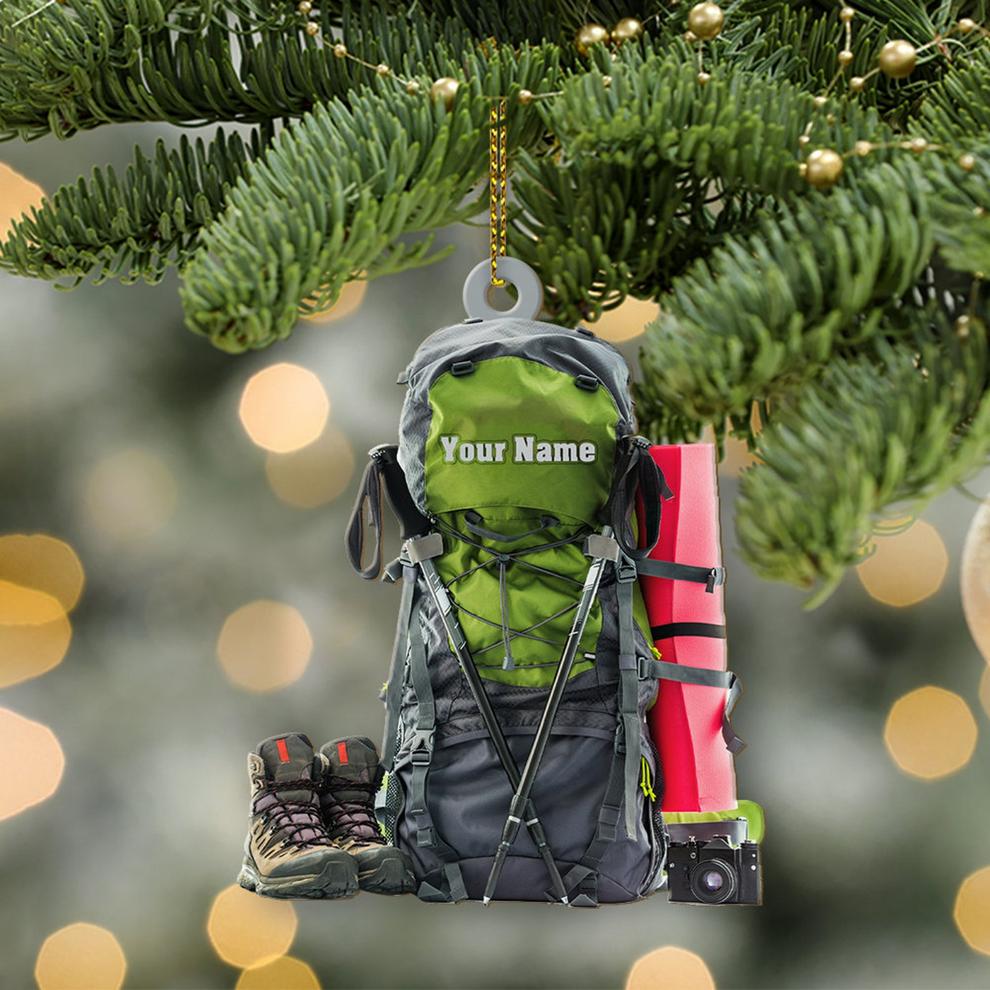 Personalized Hiking Bag Christmas Ornament, Camping Lover Gift, Hiking Lover Ornament 2026, Keepsake Gift For Camper, Hiking Decor Gift