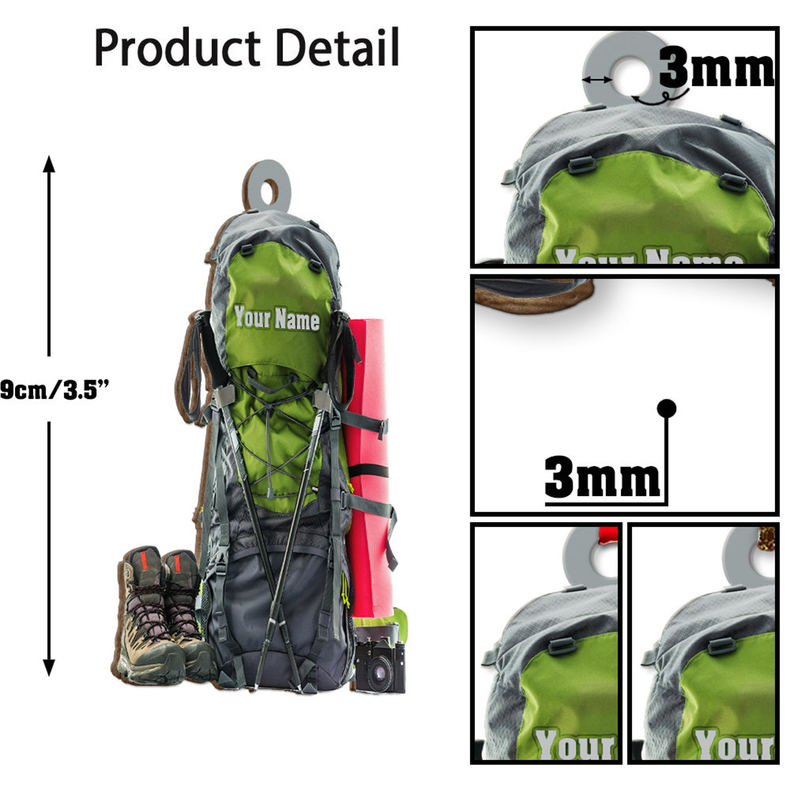 Personalized Hiking Bag Christmas Ornament, Camping Lover Gift, Hiking Lover Ornament 2025, Keepsake Gift For Camper, Hiking Decor Gift