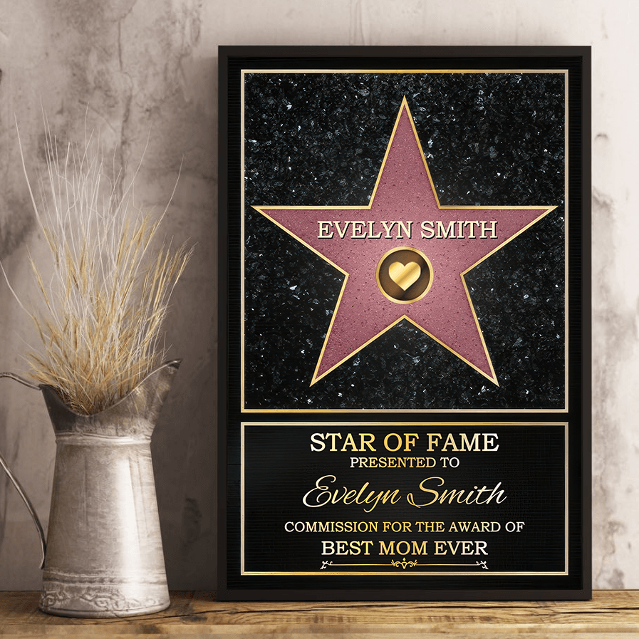Star Of Fame, Best Mom, Best Dad Ever - Personalized Vertical Poster - Gift For Mom and Dad, Mother's Day, Father's Day