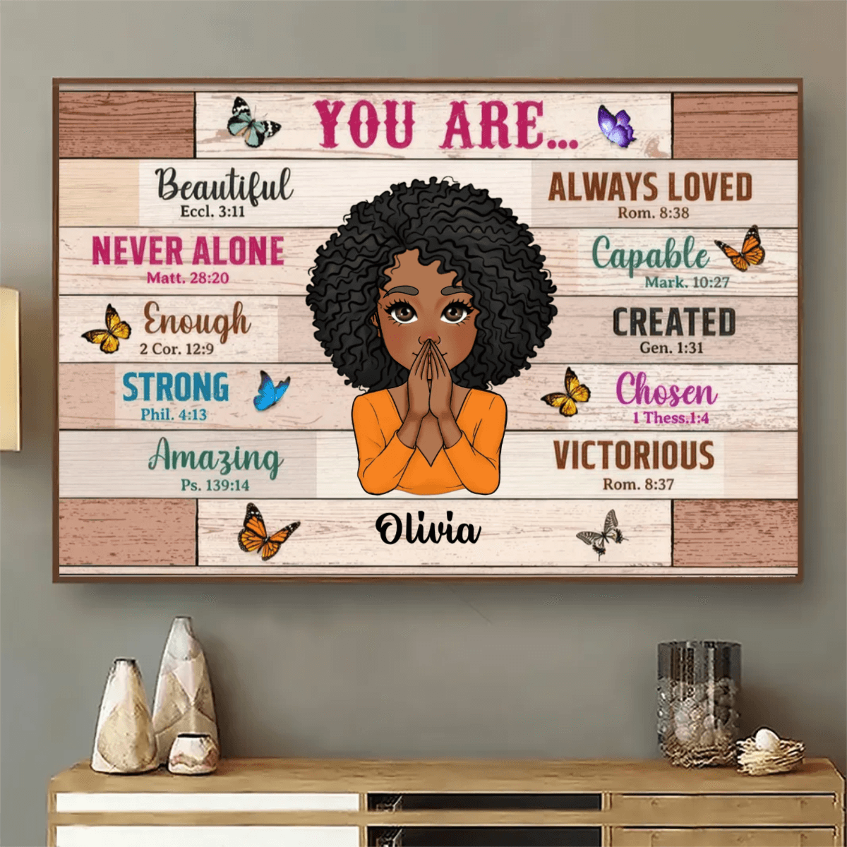 Custom Inspirational Wall Art - Bible Verses - Personalized Canvas Prints Gift for Women, Mom, Wife, Daughter, Girlfriend, Christian 1