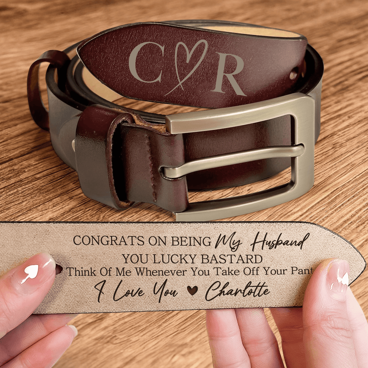 Personalized Engraved Leather Belt - Custom Gift for Him, Boyfriend, Husband, Fiancé, Best for Men | Valentine, Anniversary, Birthday, Father&#39;s Day