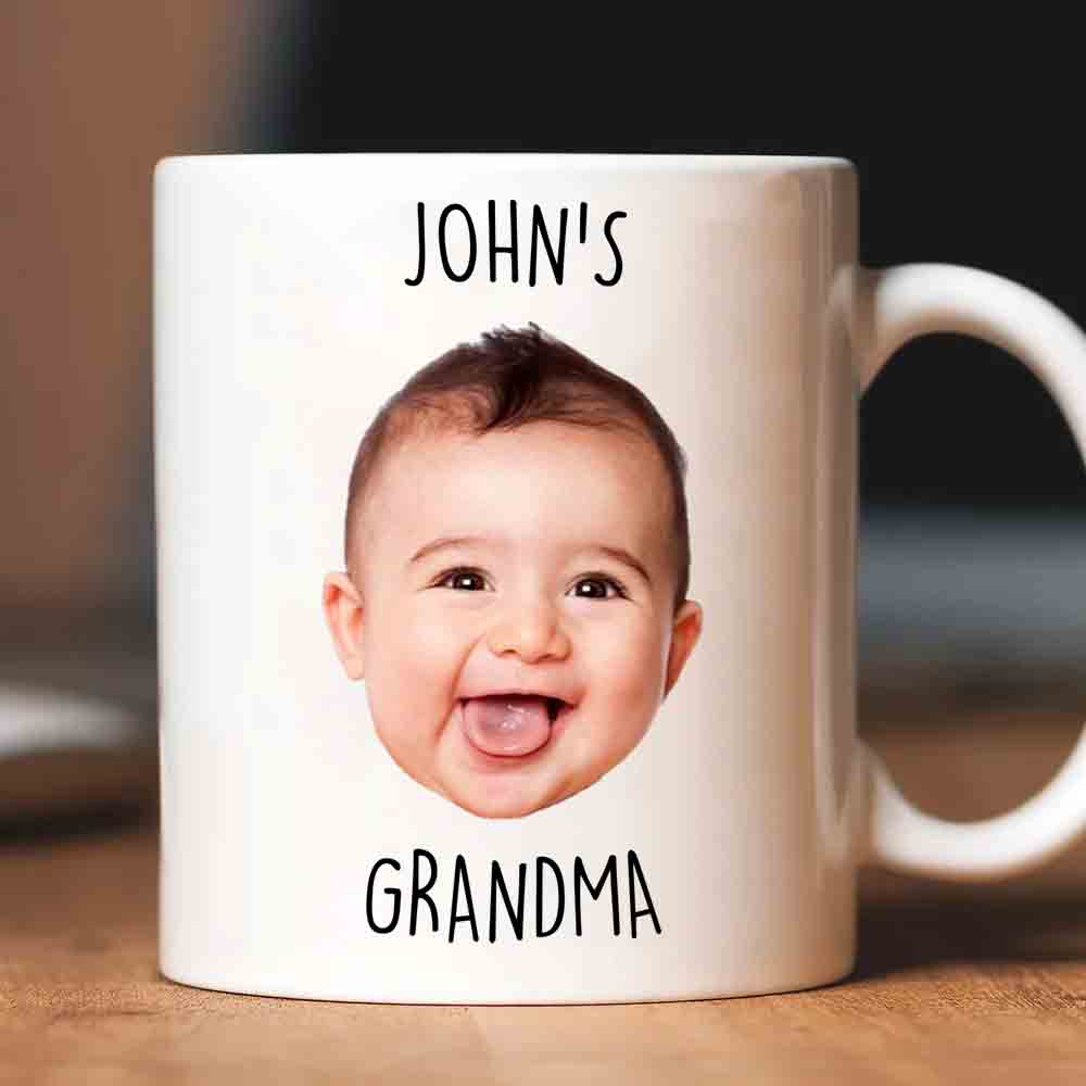 Custom Photo Grandma Baby Face Gift Mug - Personalized Custom Mug - Gift for Grandma, Nana, Grammy, Mom
