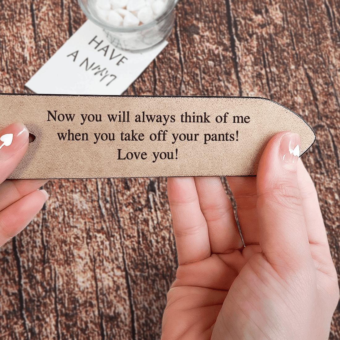 Personalized Engraved Leather Belt for Him, alternate view 9