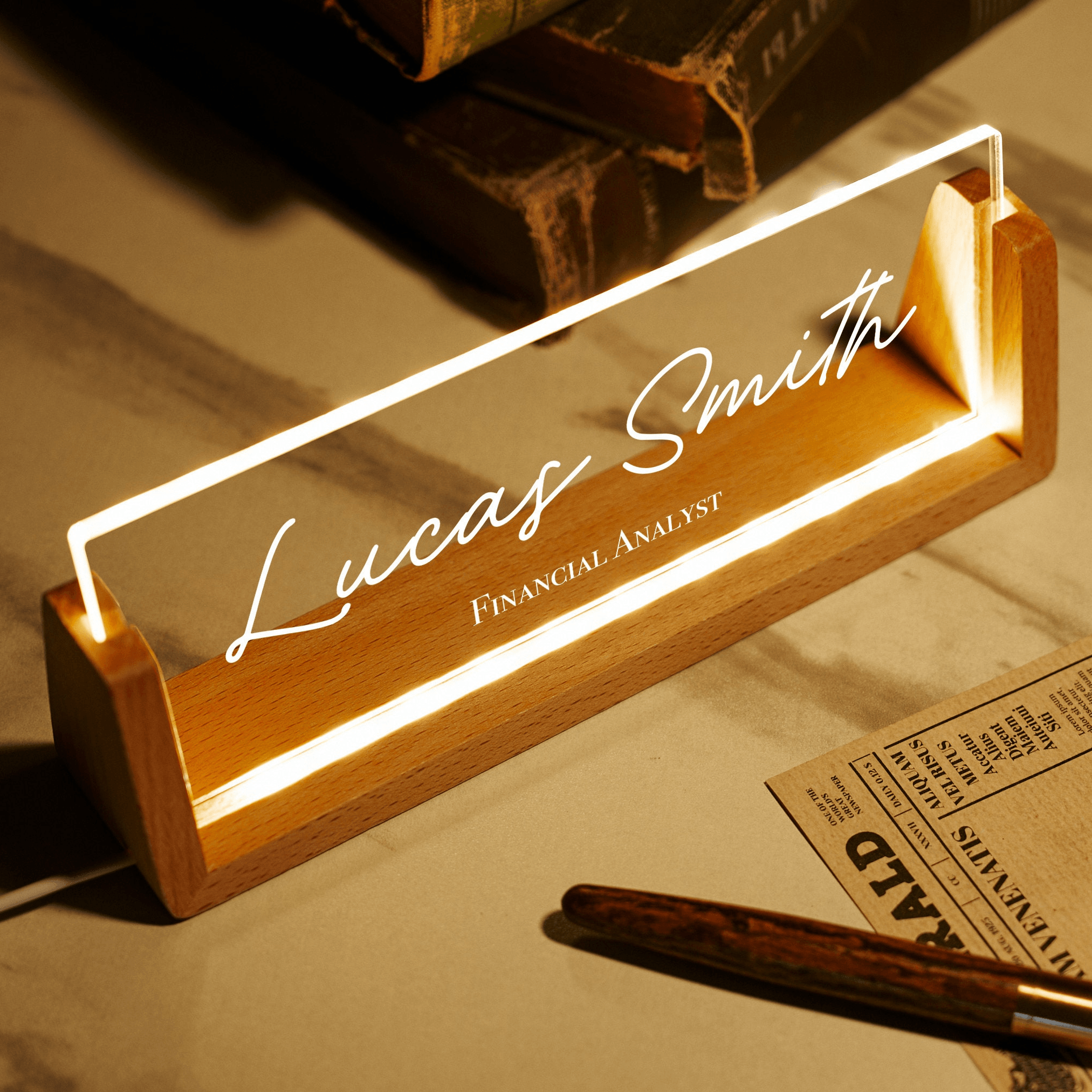 Personalized Desk Name Plate - Lighted Name Sign, Office Desk Accessories, Gifts for Boss, New Job Gift, Thank You Gifts for Coworkers 2