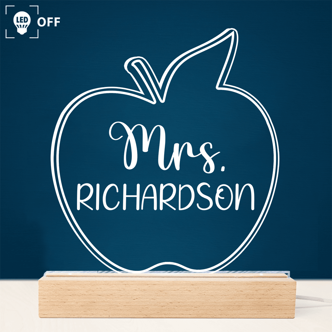 Personalized Teacher Sign For Desk led light, alternate view 3