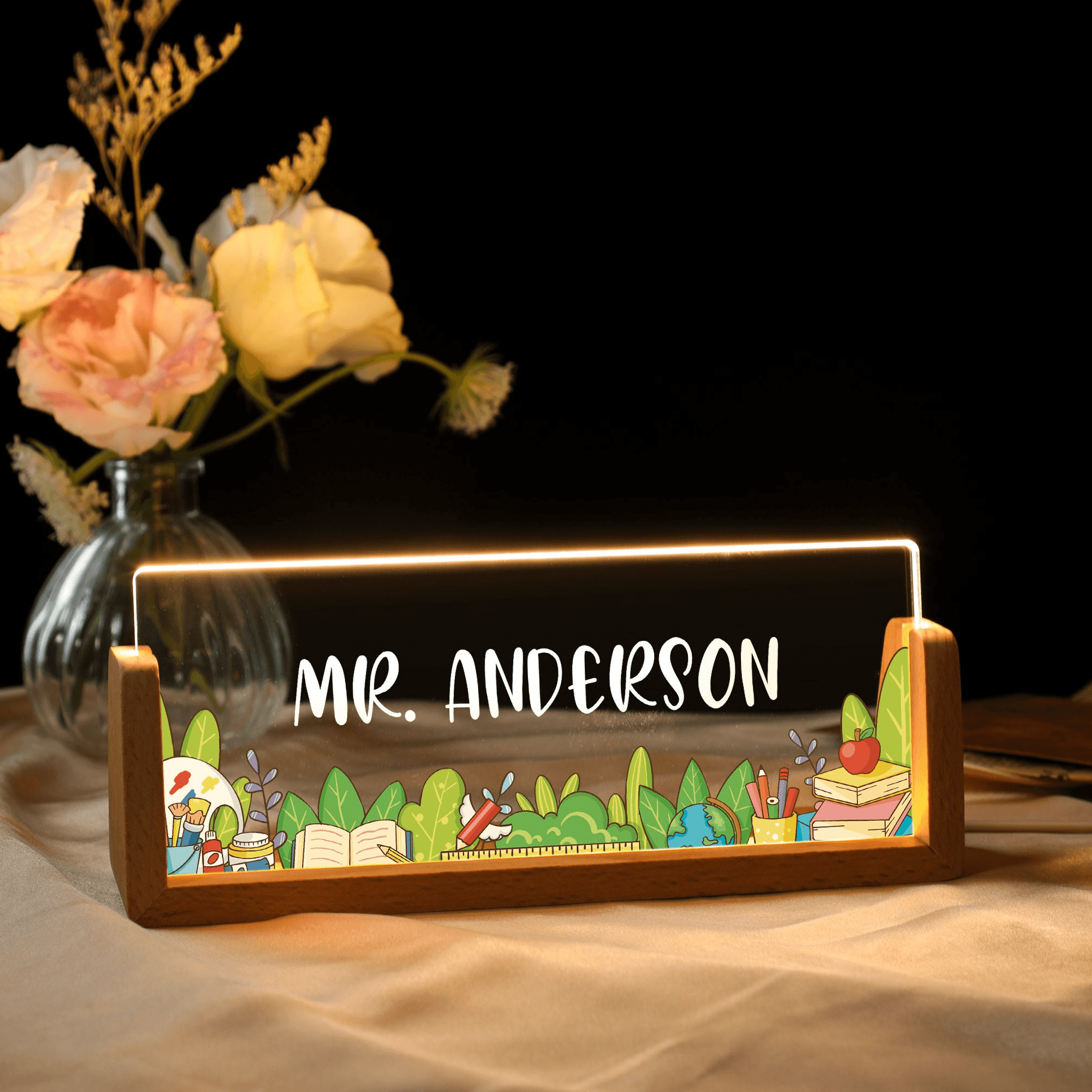 Desk Plaque, Acrylic Name Plate For Desk Teacher Name Plate, Personalized Name Sign Acrylic