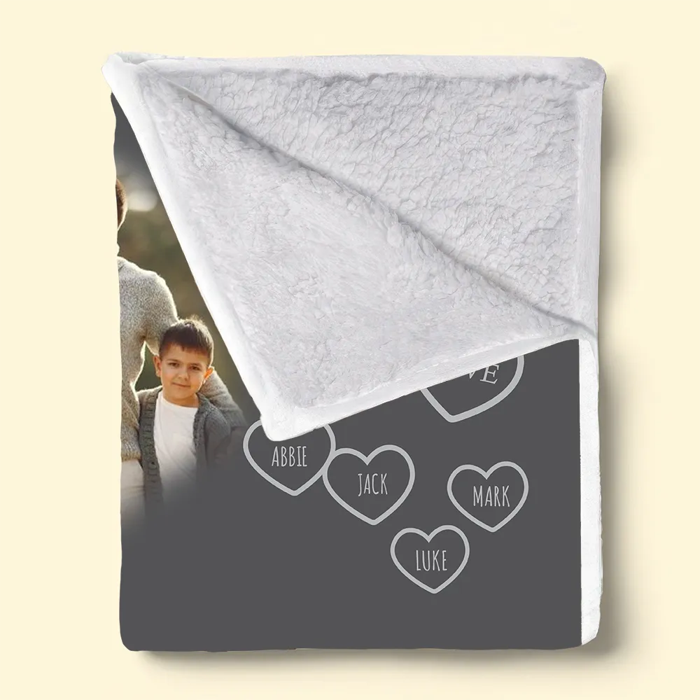 Personalized Family A Little Bit Of Crazy fleece blanket, sherpa reverse side folded back
