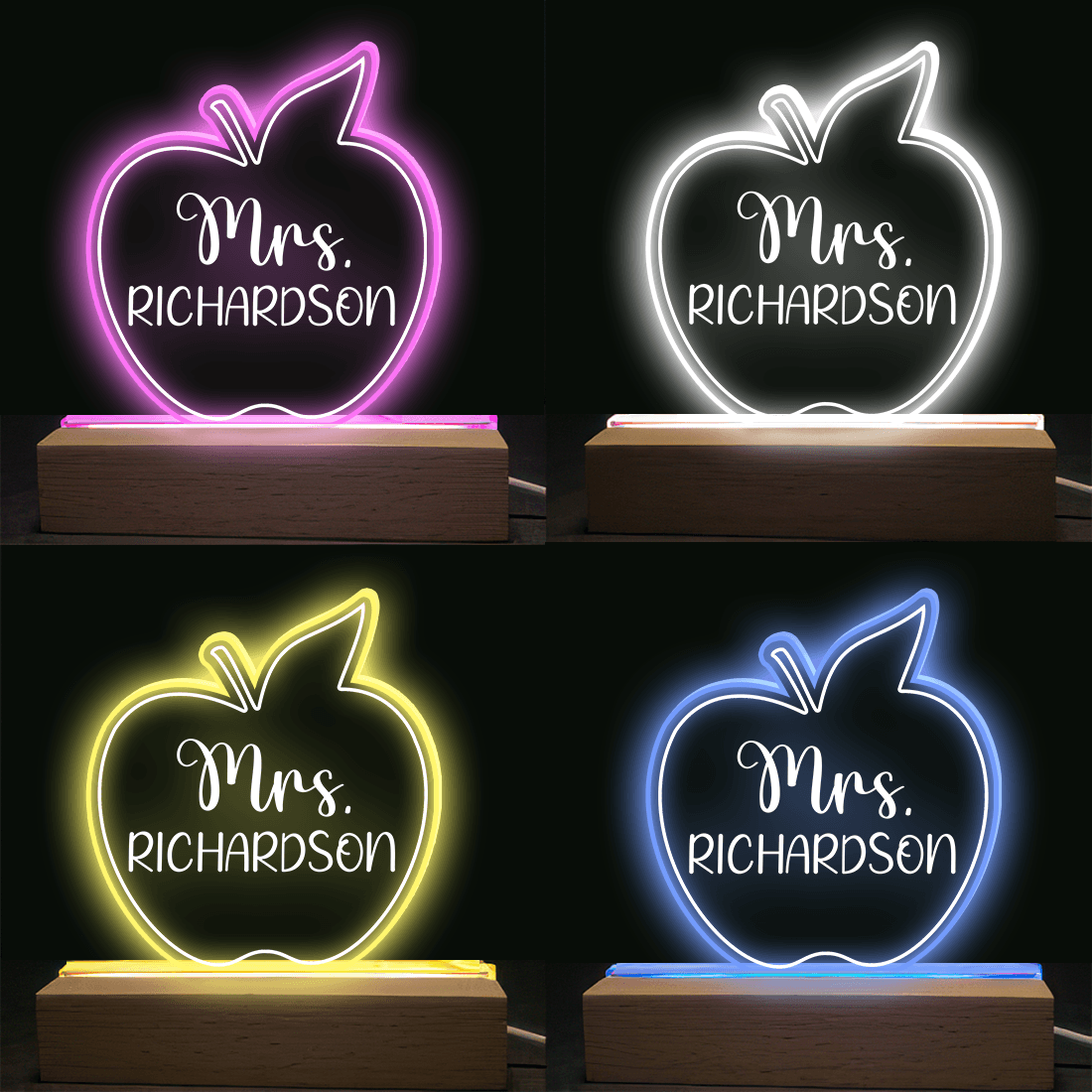 Personalized Teacher Sign For Desk led light, alternate view 4