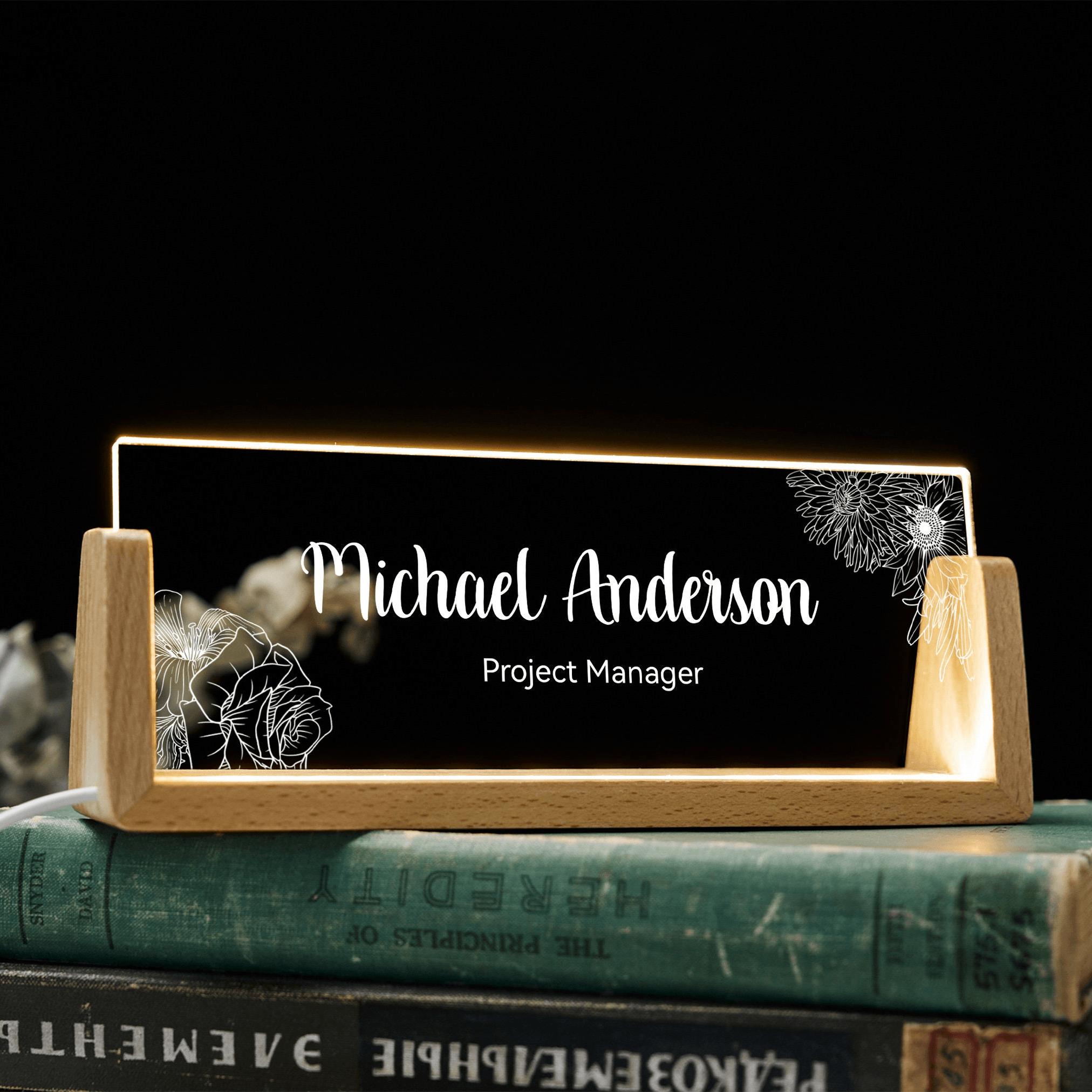 Personalized Desk Name Plate - Lighted Name Sign, Office Desk Accessories, Gifts for Boss, New Job Gift, Thank You Gifts for Coworkers 3