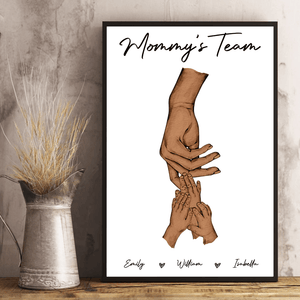 Holding Family Hands - Personalized Vertical Poster - Gift For Mom and Dad, Mother's Day, Father's Day