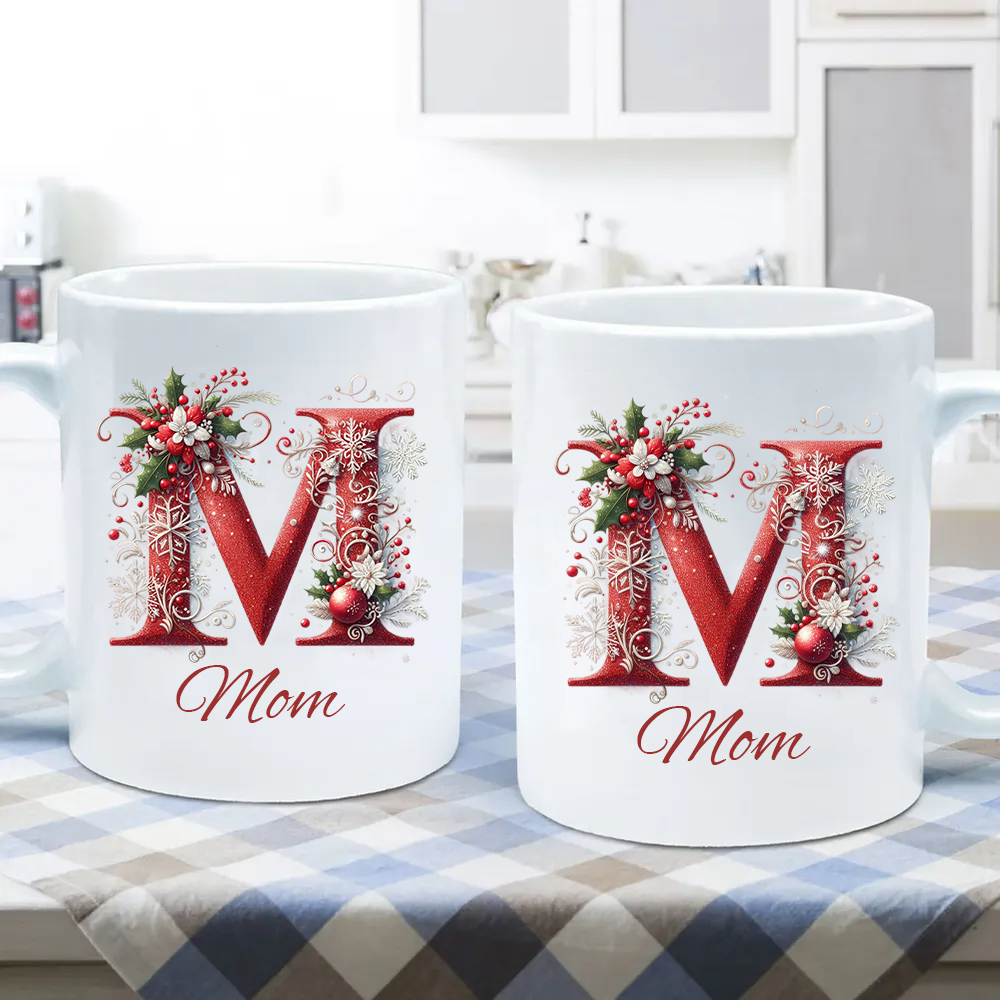 Glitter Christmas Mug Custom Name - Personalized Custom Mug - Christmas Gift For Family Members, Friends, Coworkers