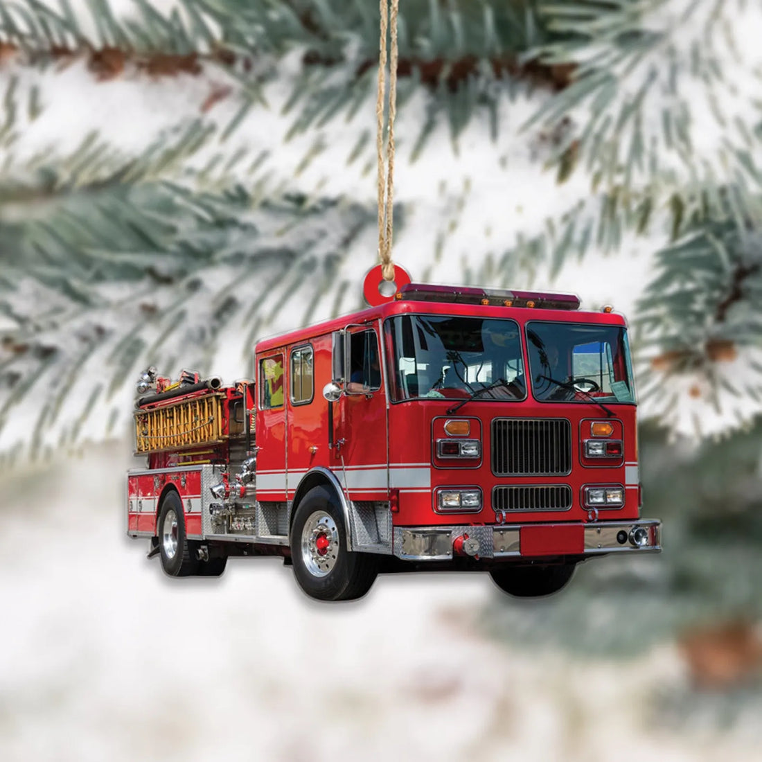 Custom Fire Truck Ornament custom shaped acrylic ornament, alternate view 6