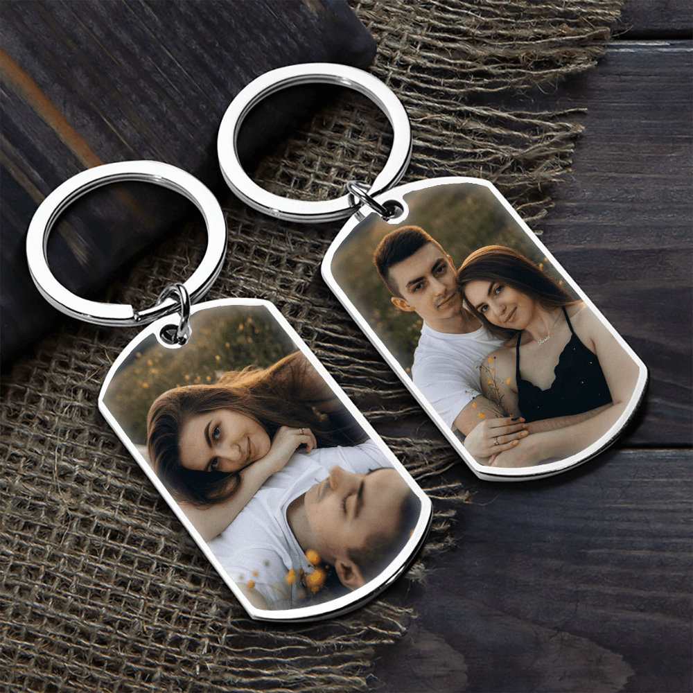 Custom Photo Keychain personalized stainless steel keychain, alternate view 3