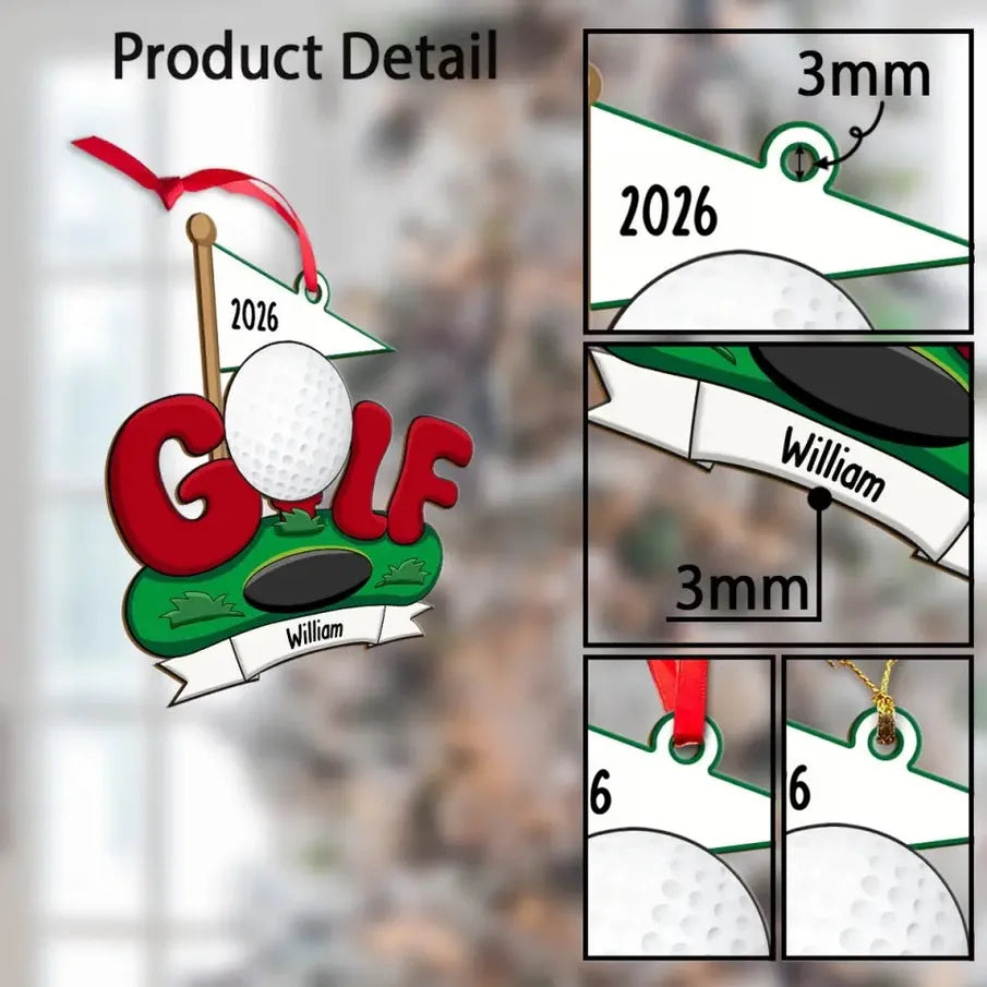 Golf Course 2026 - Personalized Christmas Gifts Custom Acrylic Ornament For Golf Lovers