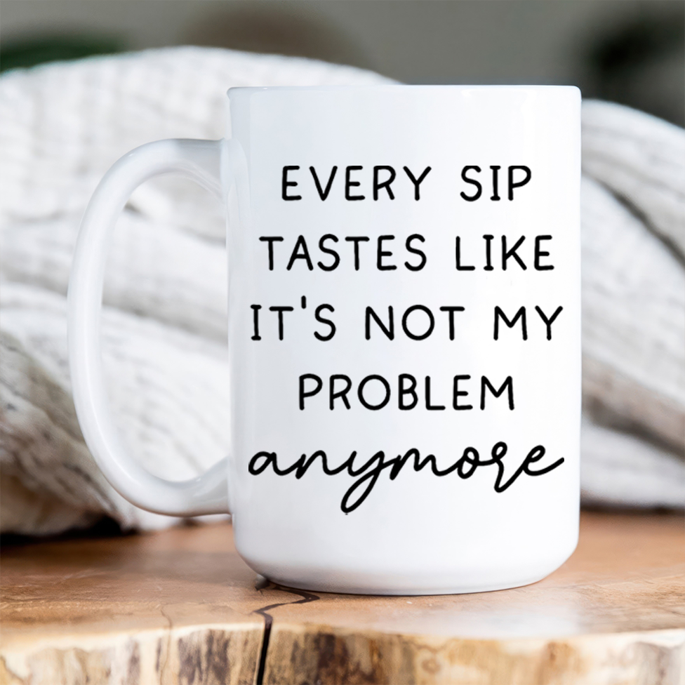 Funny Retirement Mug: "Not My Problem Anymore" Personalized Coffee Cup - Custom Farewell Gift for Coworkers, Boss, or Dad on Retirement