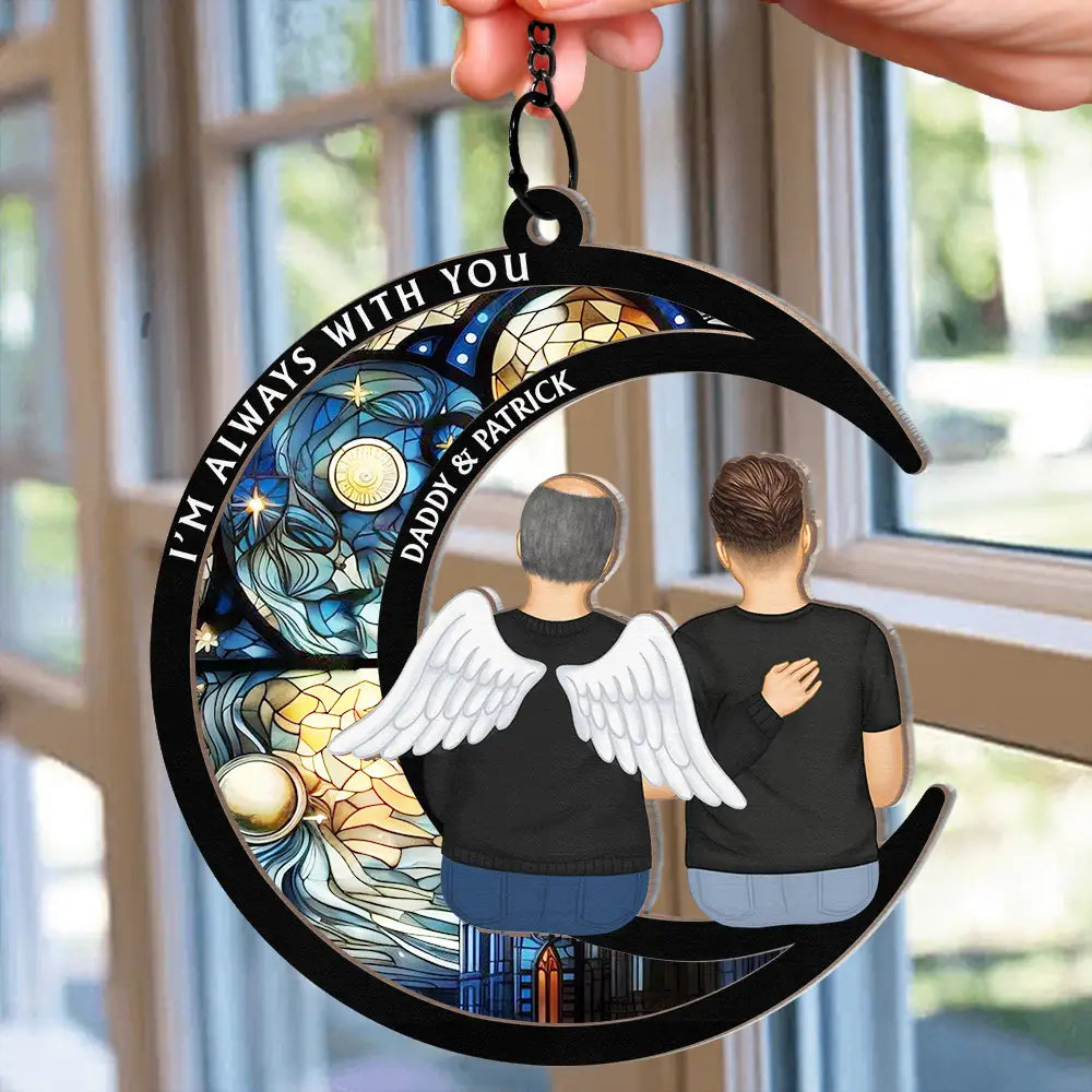 Memorial Always With You personalized suncatcher ornament, alternate view 2