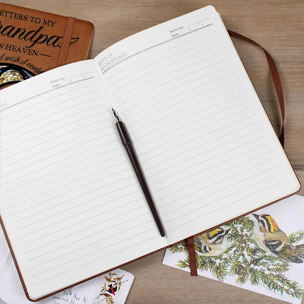 Memorial Letters To Loved One In Heaven - Personalized Leather Journal - Memorial Sympathy Gift for Family Members
