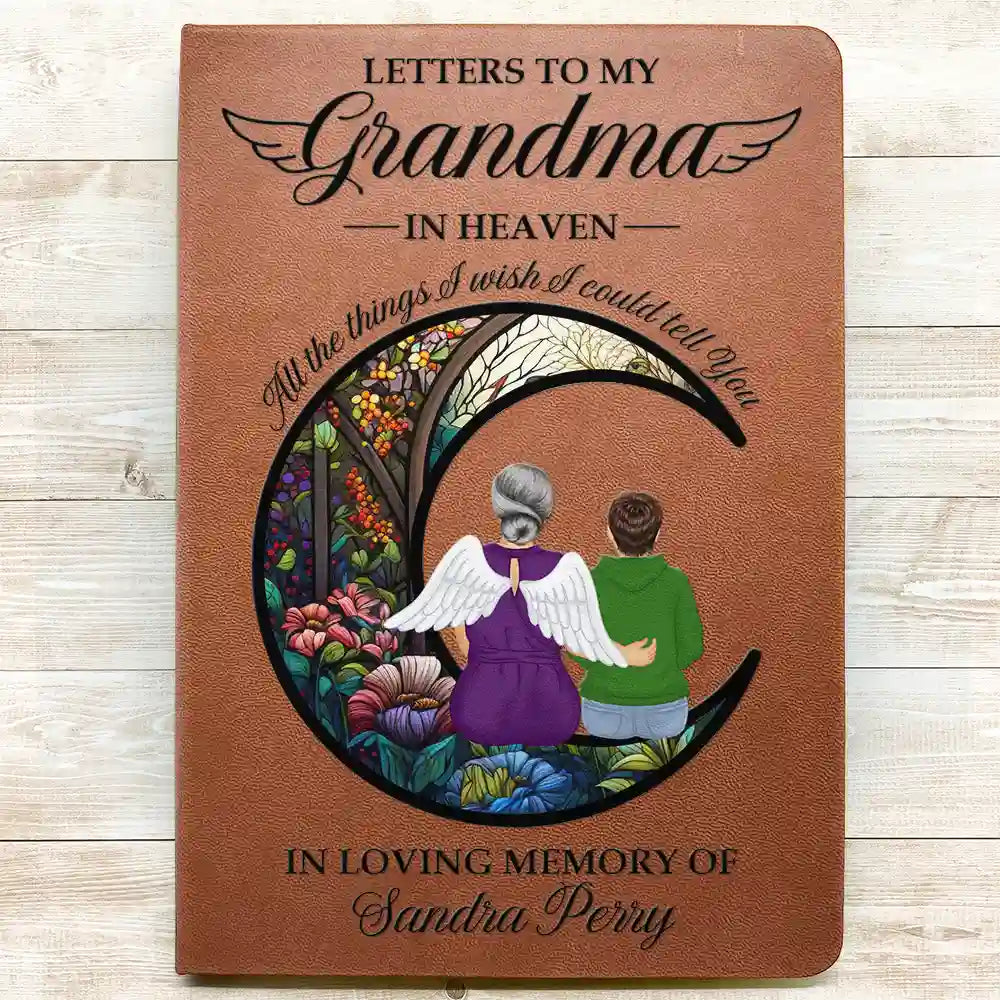 Memorial Letters To Loved One In Heaven - Personalized Leather Journal - Memorial Sympathy Gift for Family Members 2