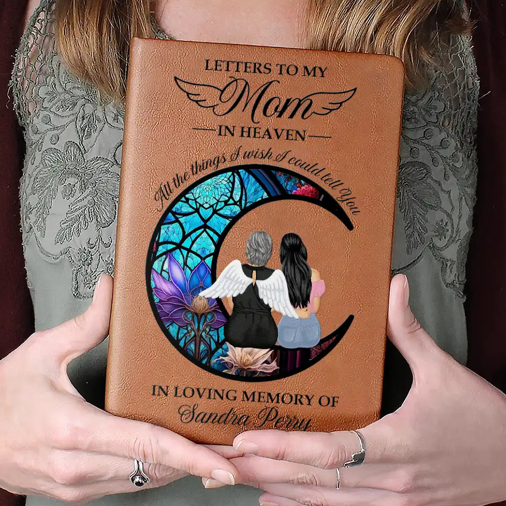 Memorial Letters To Loved One In Heaven - Personalized Leather Journal - Memorial Sympathy Gift for Family Members