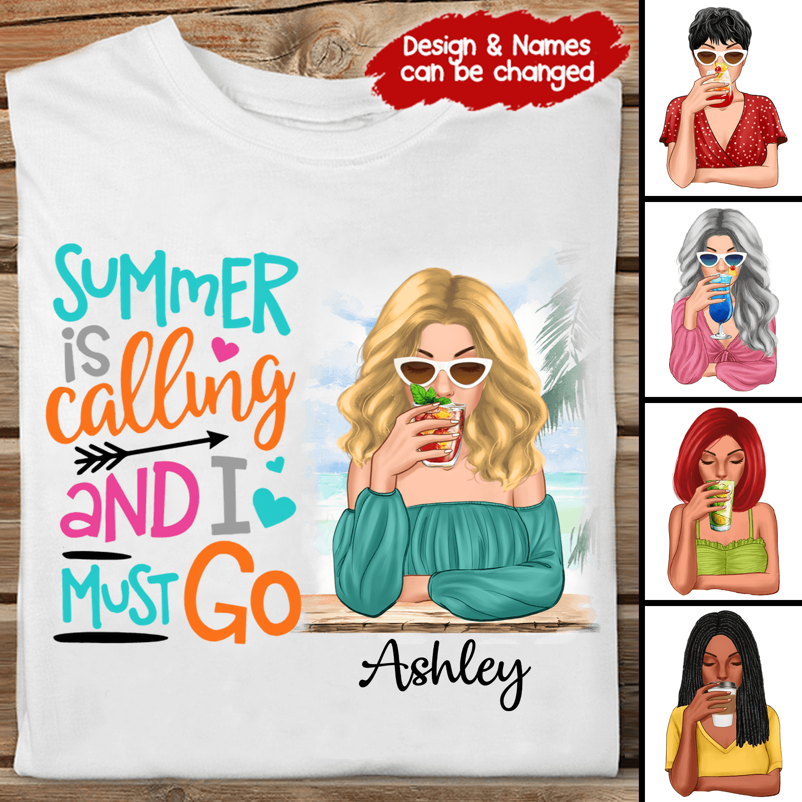 Summer Is Calling And I Must Go - Personalized Custom T Shirt - Summer Break, Last Day Of School, Birthday, Loving, Funny Gift for Teacher, Kindergarten, Preschool, Pre K, Paraprofessional - Suzitee Store