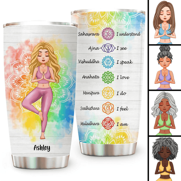 The Seven Chakras - Personalized Custom 20oz Fat Tumbler Cup - Yoga Day Gift For Yoga Lovers