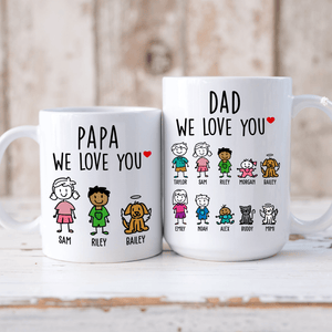 Dad, We Love You - Personalized Custom Coffee Mug - Funny Father's Day Gift, Birthday Gift For Best Dad Ever, Grandpa, Daddy, Dada From Daughter, Son, Kids, Wife - Suzitee Store