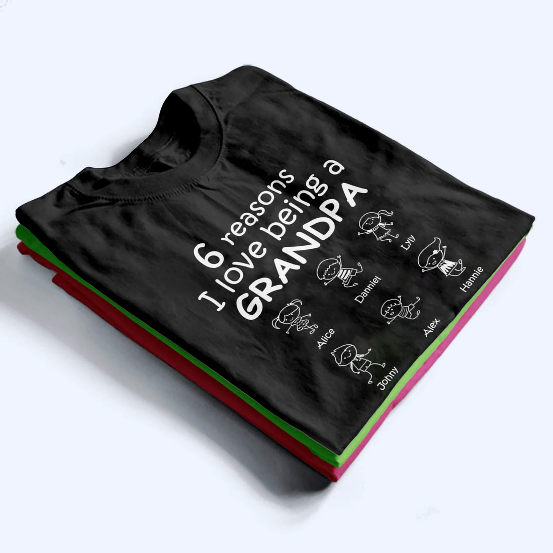 Reasons I Love Being A Papa - Personalized Custom T Shirt - Gift for Grandpa, Papa, Dad, Mom, Grandma, Grandparent