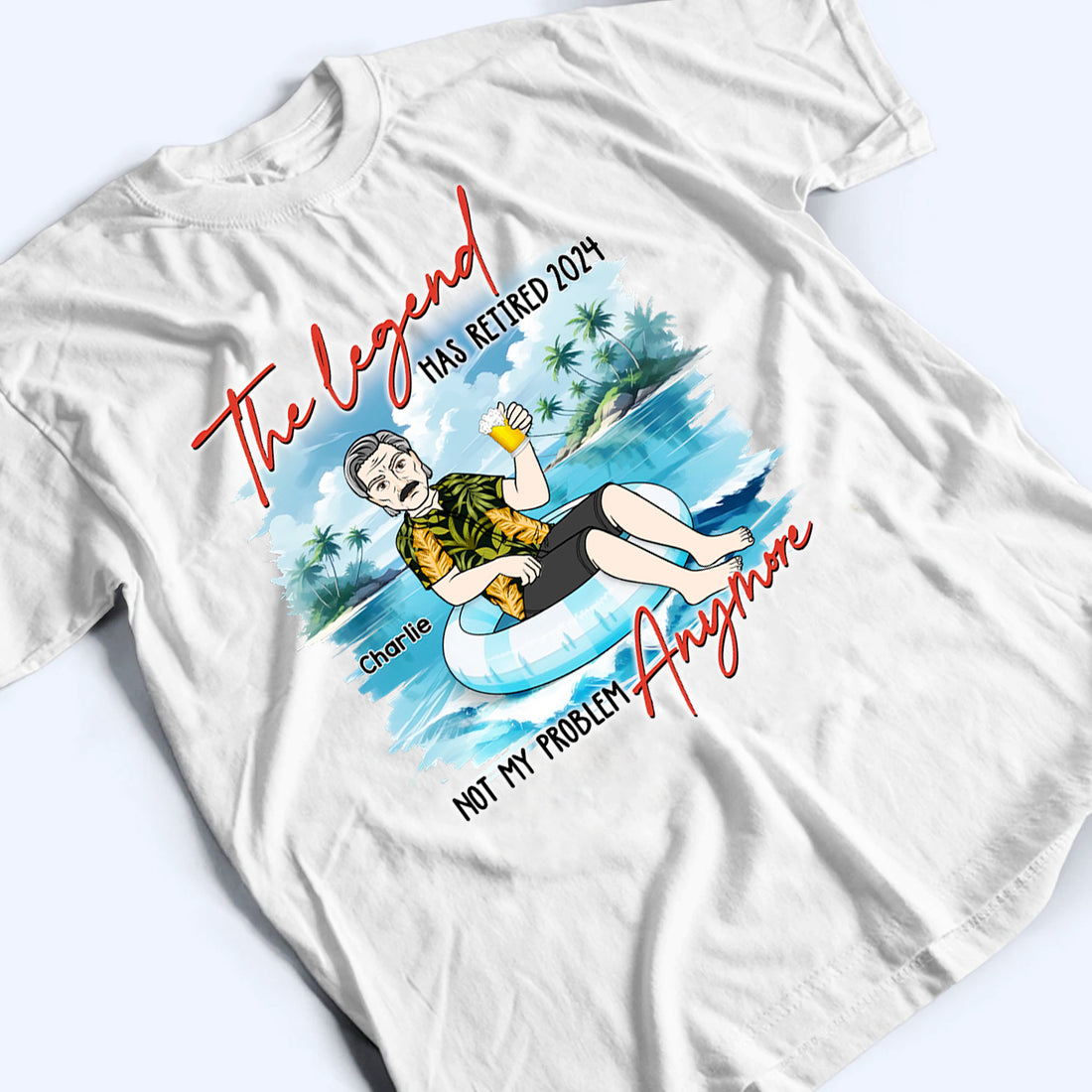 Personalized Retirement Gift Summer t-shirt, alternate view 3