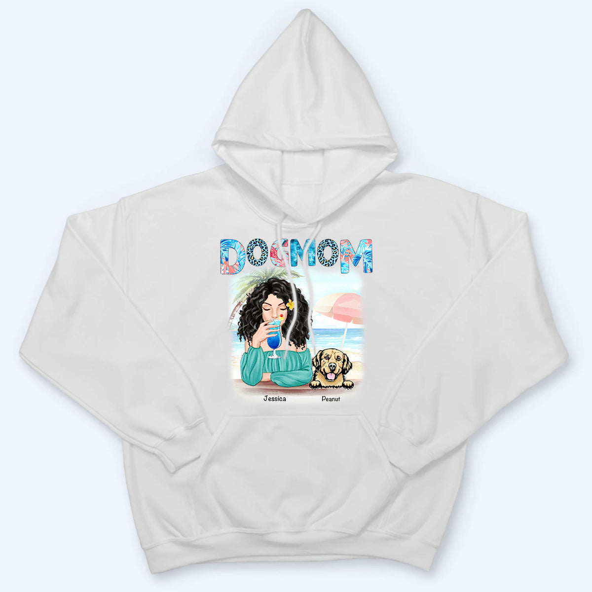 Dog Mom Summer Patterned - Personalized Custom T-Shirt - Gift for Women, Dog Mom, Dog Lovers