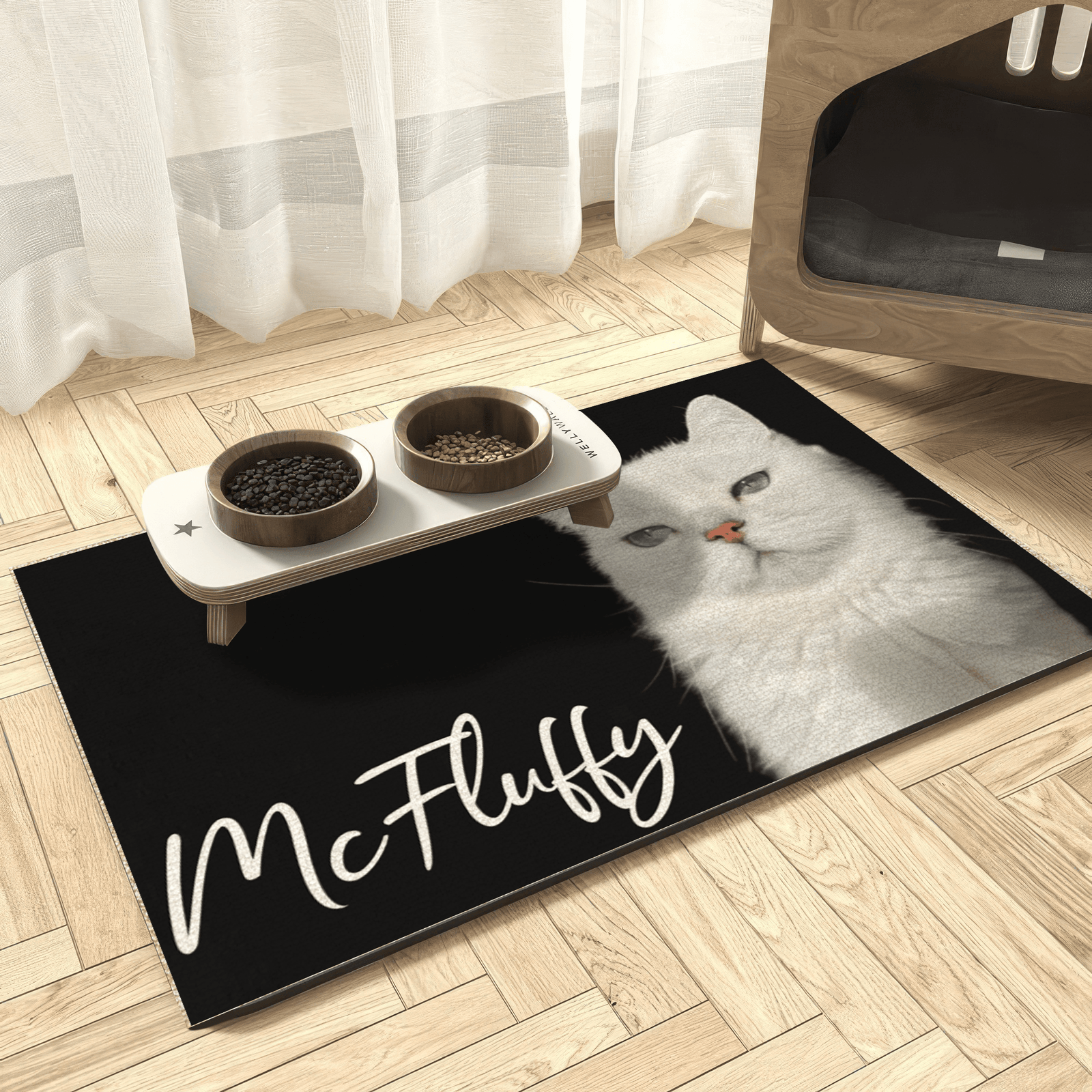 [Photo Inserted] Personalized Pet Food Mat With Photo - Personalized Doormat - Birthday, Housewarming, Funny Gift for Homeowners, Friends, Dog Mom, Dog Dad, Dog Lovers, Pet Gifts for Him, Her - Suzitee Store