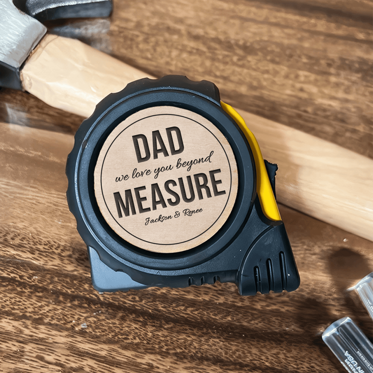 We Love You Beyond Measure - Family Personalized Custom Tape Measure - Father's Day, Birthday Gift For Dad, Grandpa - Suzitee Store