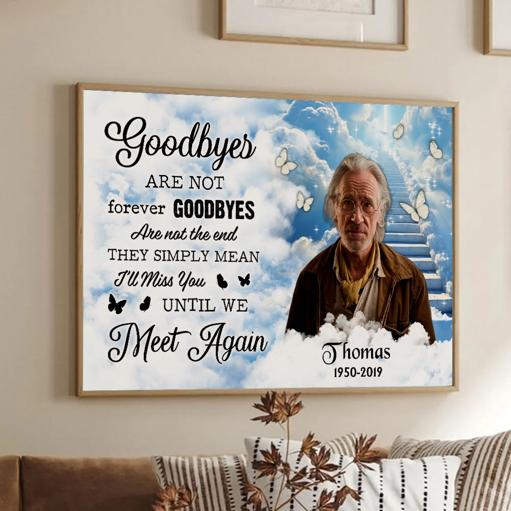 Loss of Dad, Husband | Custom Photo Memorial Poem Until We Meet Again - Personalized Poster/Canvas - Gift For Family Members