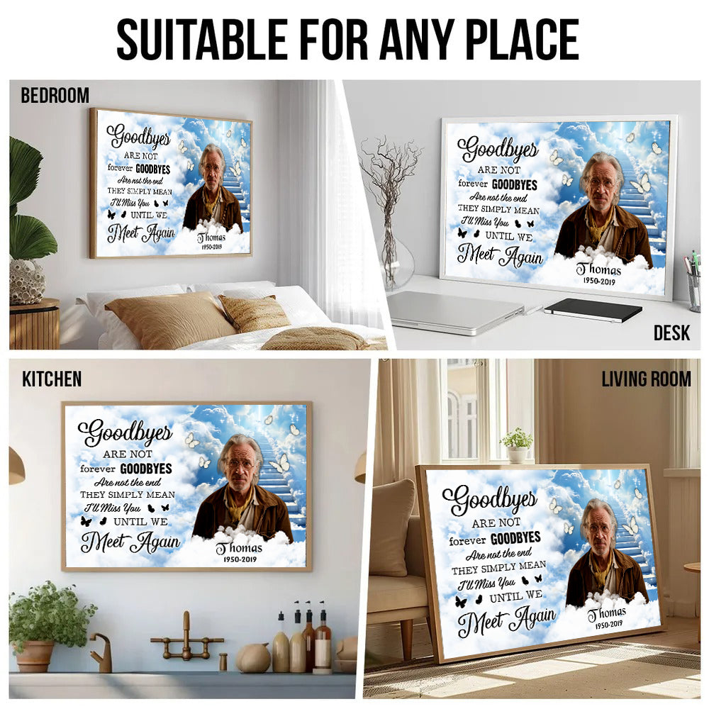 Loss of Dad, Husband | Custom Photo Memorial Poem Until We Meet Again - Personalized Poster/Canvas - Gift For Family Members