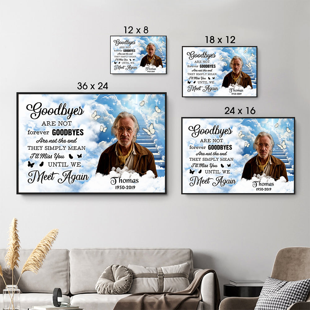 Personalized Loss of Dad, Husband canvas print, size options shown on a sofa wall