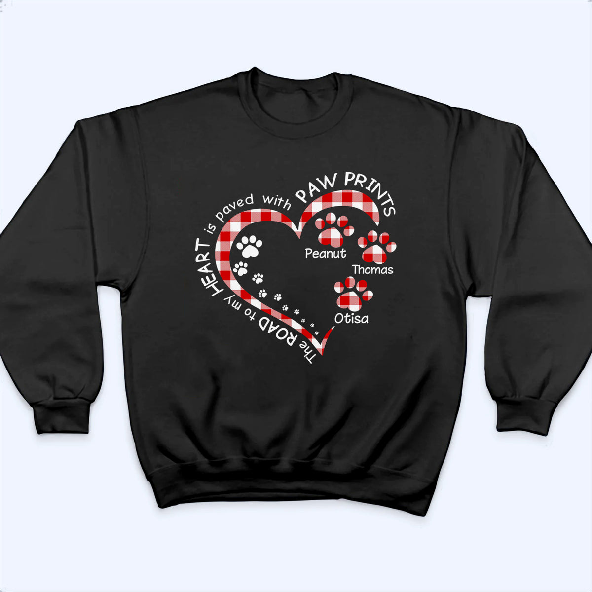 My Heart With Paw Prints Dog/Cat - Personalized Custom T Shirt - Gift for Dog/Cat Mom, Dog/Cat Dad, Pets Lovers