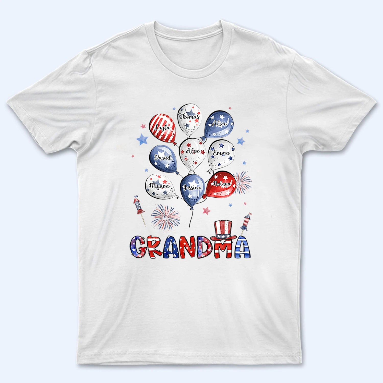 Grandma 4th of July - Personalized Custom Shirt - Independence Day Gift for Grandma, Mimi, Nana